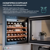 Винный шкаф MV31PRO-KWB1 встраиваемый в колонну с белой рамой